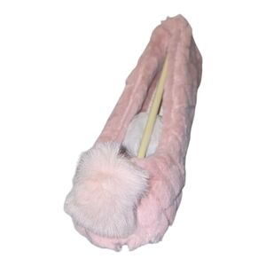 Kate Spade Pink Fuzzy Slippers with Pom Pom